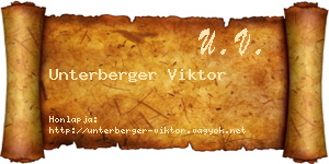 Unterberger Viktor névjegykártya